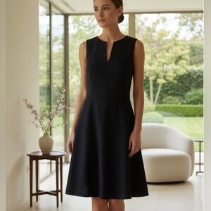 Theory Classic Sleeveless Black A‑Line Dress